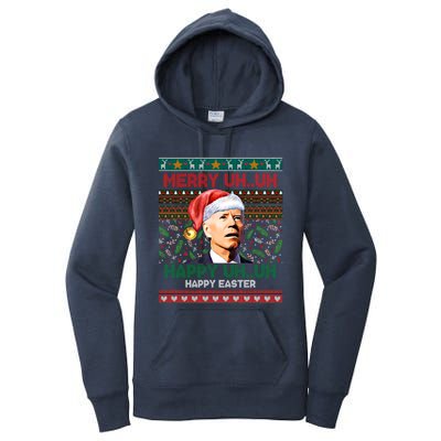 Happy Easter Joe Biden Merry Uh Uh Ugly Christmas Gift Women's Pullover Hoodie