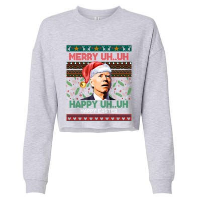 Happy Easter Joe Biden Merry Uh Uh Ugly Christmas Gift Cropped Pullover Crew