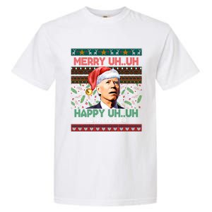 Happy Easter Joe Biden Merry Uh Uh Ugly Christmas Gift Garment-Dyed Heavyweight T-Shirt