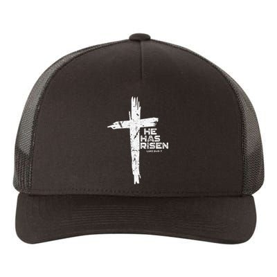 Happy Easter Jesus He Has Risen Religious Christian Yupoong Adult 5-Panel Trucker Hat