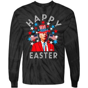 Happy Easter Joe Biden 4th of July Memorial Independence Tie-Dye Long Sleeve Shirt