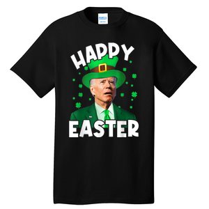 Happy Easter Joe Biden Leprechaun Shamrock St Patrick's Day Tall T-Shirt