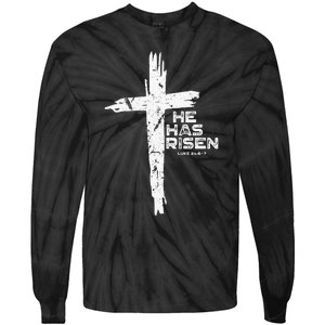 Happy Easter Jesus He Has Risen Religious Christian Tie-Dye Long Sleeve Shirt