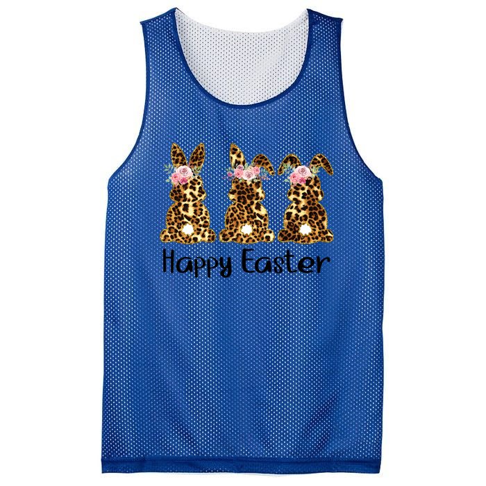 Happy Easter Leopard Bunny Rabbit Palm Sunday Meaningful Gift Mesh Reversible Basketball Jersey Tank