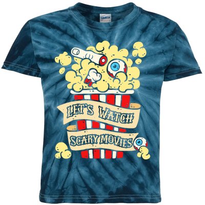 Horror Enthusiast Lets Watch Scary Movies Scary Horror Kids Tie-Dye T-Shirt