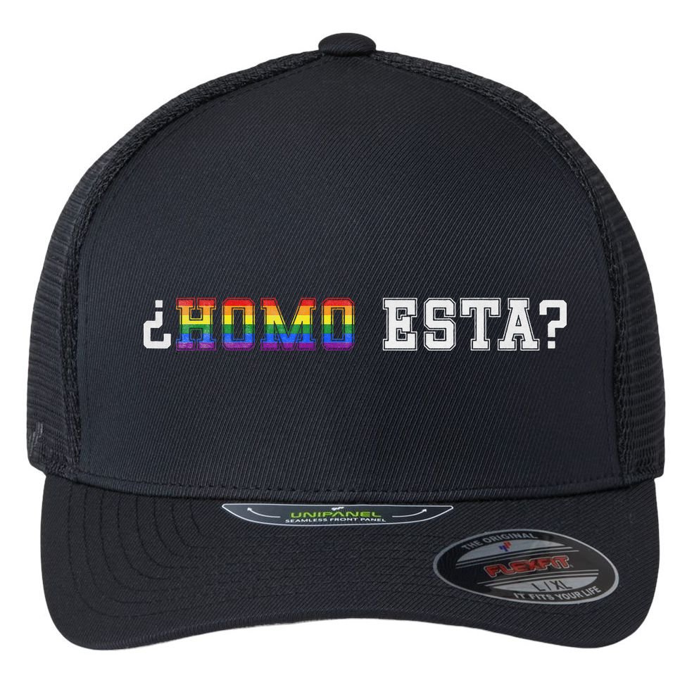 Homo Esta LGBT Flexfit Unipanel Trucker Cap