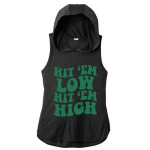 Hit 'Em Low Hit 'Em High Ladies PosiCharge Tri-Blend Wicking Draft Hoodie Tank