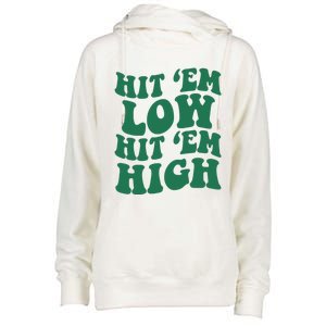 Hit 'Em Low Hit 'Em High Womens Funnel Neck Pullover Hood