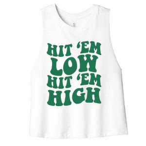 Hit 'Em Low Hit 'Em High Women's Racerback Cropped Tank