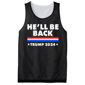 He'll Be Back Trump 2024 Mesh Reversible Basketball Jersey Tank