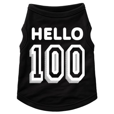 Hello 100 Funny 100th Birthday Doggie Tank