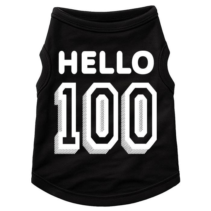 Hello 100 Funny 100th Birthday Doggie Tank