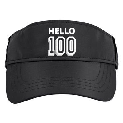 Hello 100 Funny 100th Birthday Adult Drive Performance Visor