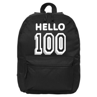 Hello 100 Funny 100th Birthday 16 in Basic Backpack