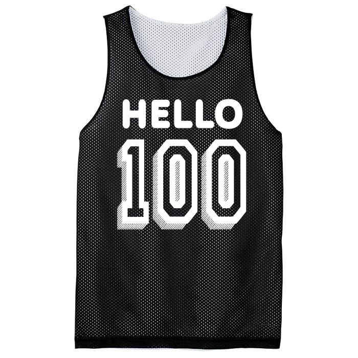 Hello 100 Funny 100th Birthday Mesh Reversible Basketball Jersey Tank