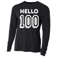 Hello 100 Funny 100th Birthday Cooling Performance Long Sleeve Crew