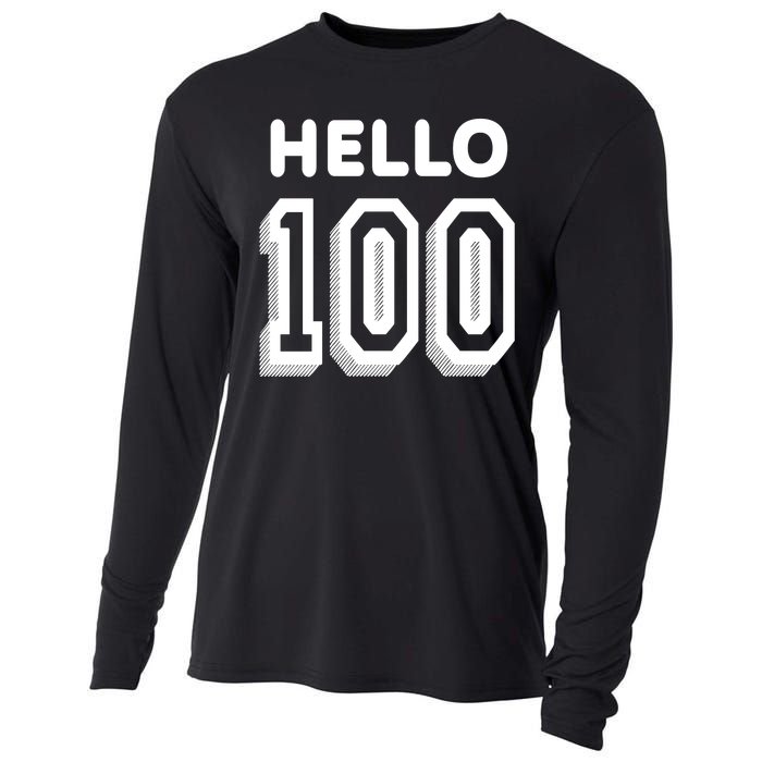 Hello 100 Funny 100th Birthday Cooling Performance Long Sleeve Crew