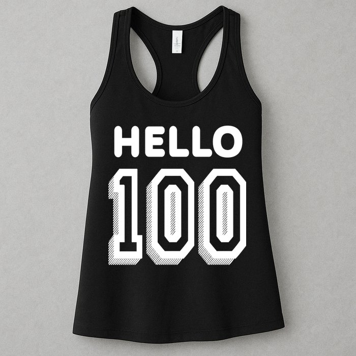 Hello 100 Funny 100th Birthday Womens Tank Top