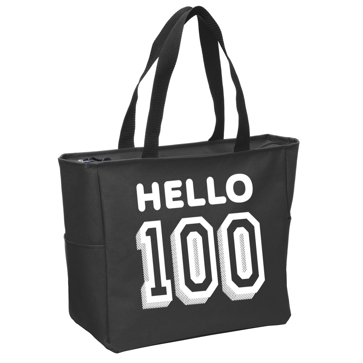 Hello 100 Funny 100th Birthday Zip Tote Bag