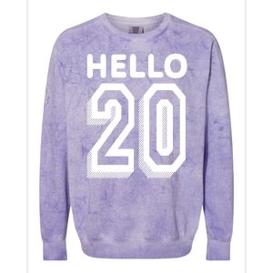 Hello 20 Funny 20th Birthday Colorblast Crewneck Sweatshirt