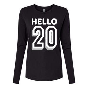 Hello 20 Funny 20th Birthday Womens Cotton Relaxed Long Sleeve T-Shirt