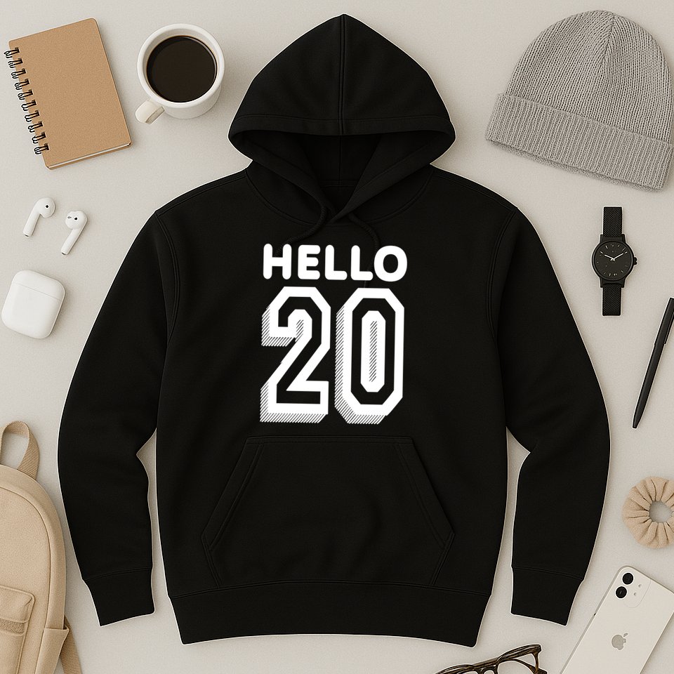 Hello 20 Funny 20th Birthday Hoodie