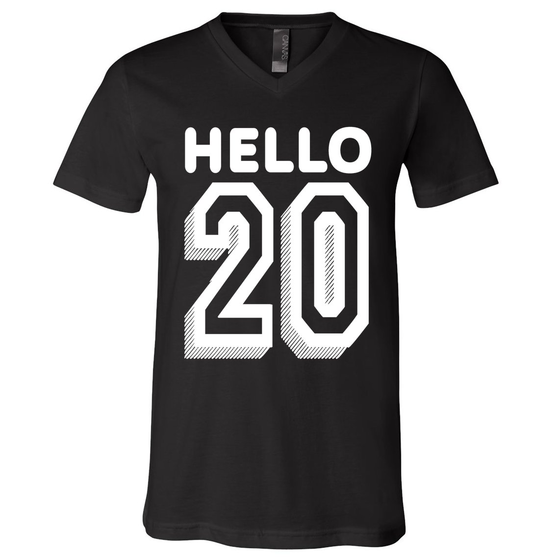 Hello 20 Funny 20th Birthday V-Neck T-Shirt