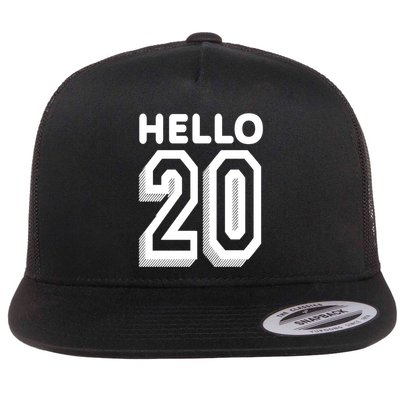 Hello 20 Funny 20th Birthday Flatbill Hat
