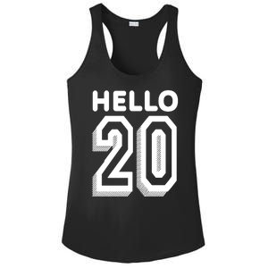 Hello 20 Funny 20th Birthday Ladies PosiCharge Competitor Racerback Tank