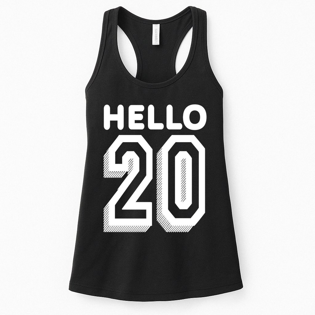 Hello 20 Funny 20th Birthday Womens Tank Top