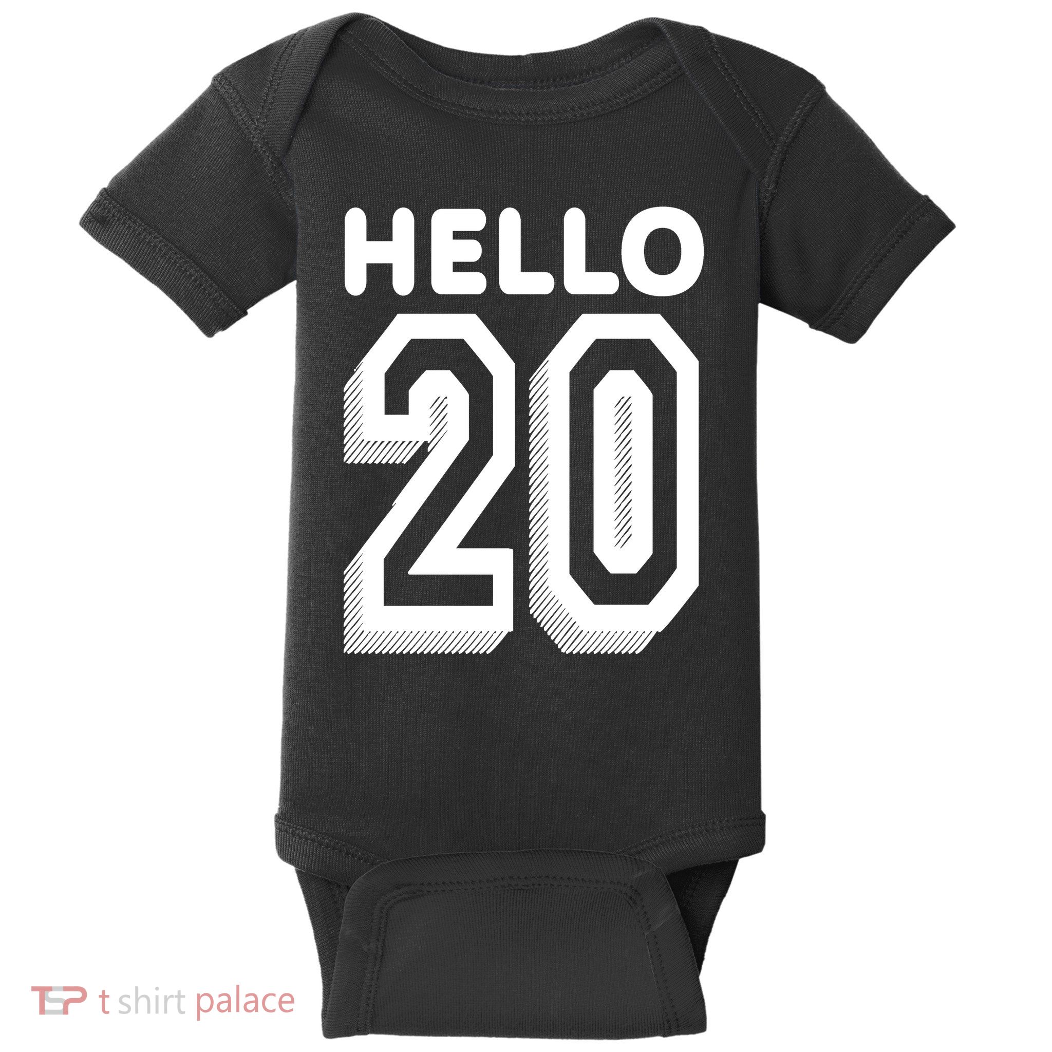 Hello 20 Funny 20th Birthday Baby Bodysuit
