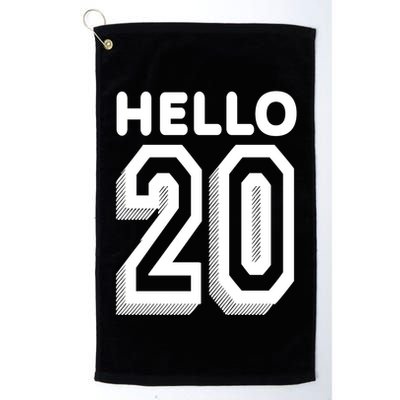 Hello 20 Funny 20th Birthday Golf Towel