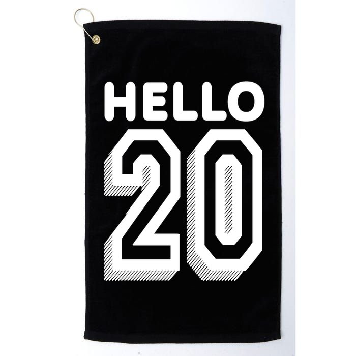 Hello 20 Funny 20th Birthday Golf Towel