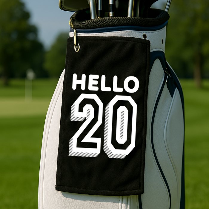 Hello 20 Funny 20th Birthday Golf Towel