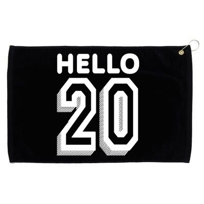 Hello 20 Funny 20th Birthday Grommeted Golf Towel