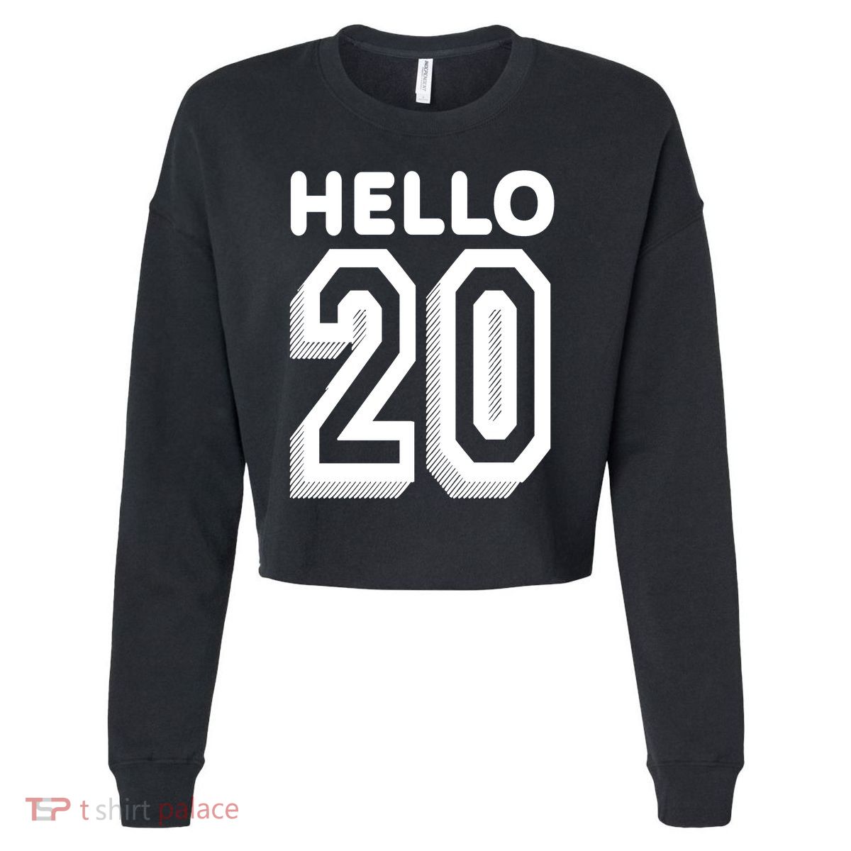 Hello 20 Funny 20th Birthday Cropped Pullover Crew