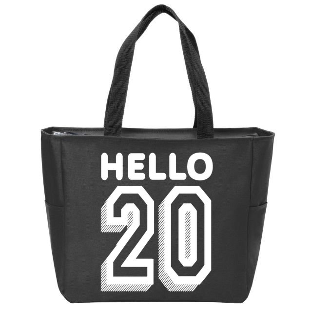 Hello 20 Funny 20th Birthday Zip Tote Bag