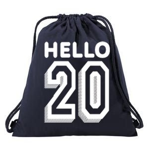 Hello 20 Funny 20th Birthday Drawstring Bag