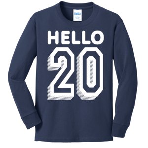 Hello 20 Funny 20th Birthday Kids Long Sleeve Shirt