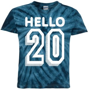 Hello 20 Funny 20th Birthday Kids Tie-Dye T-Shirt