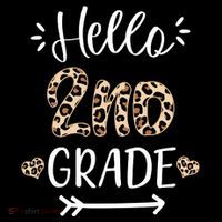 Hello 2nd Grade Cute Leopard Heart Stripe Pom Pom Beanie