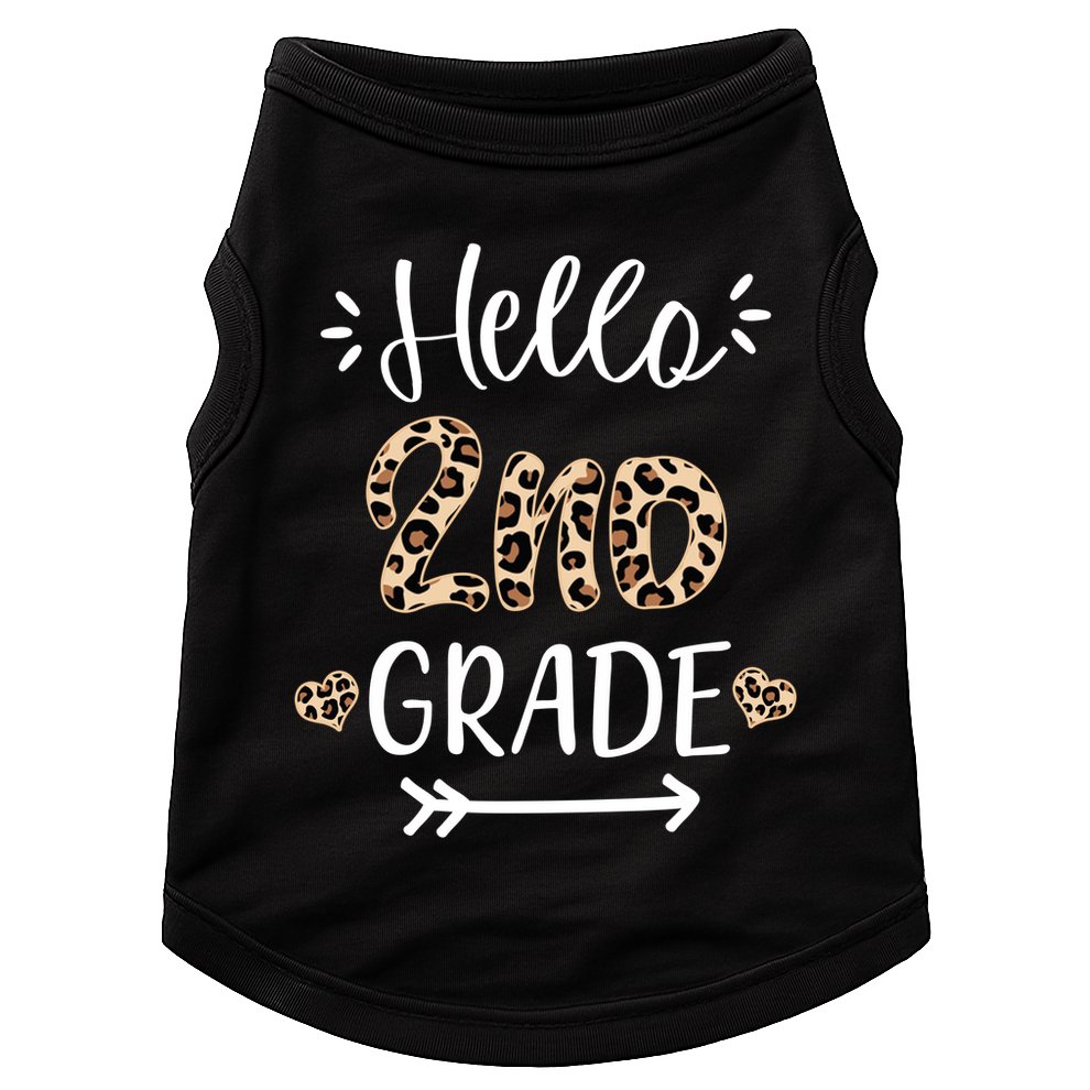 Hello 2nd Grade Cute Leopard Heart Doggie Tank