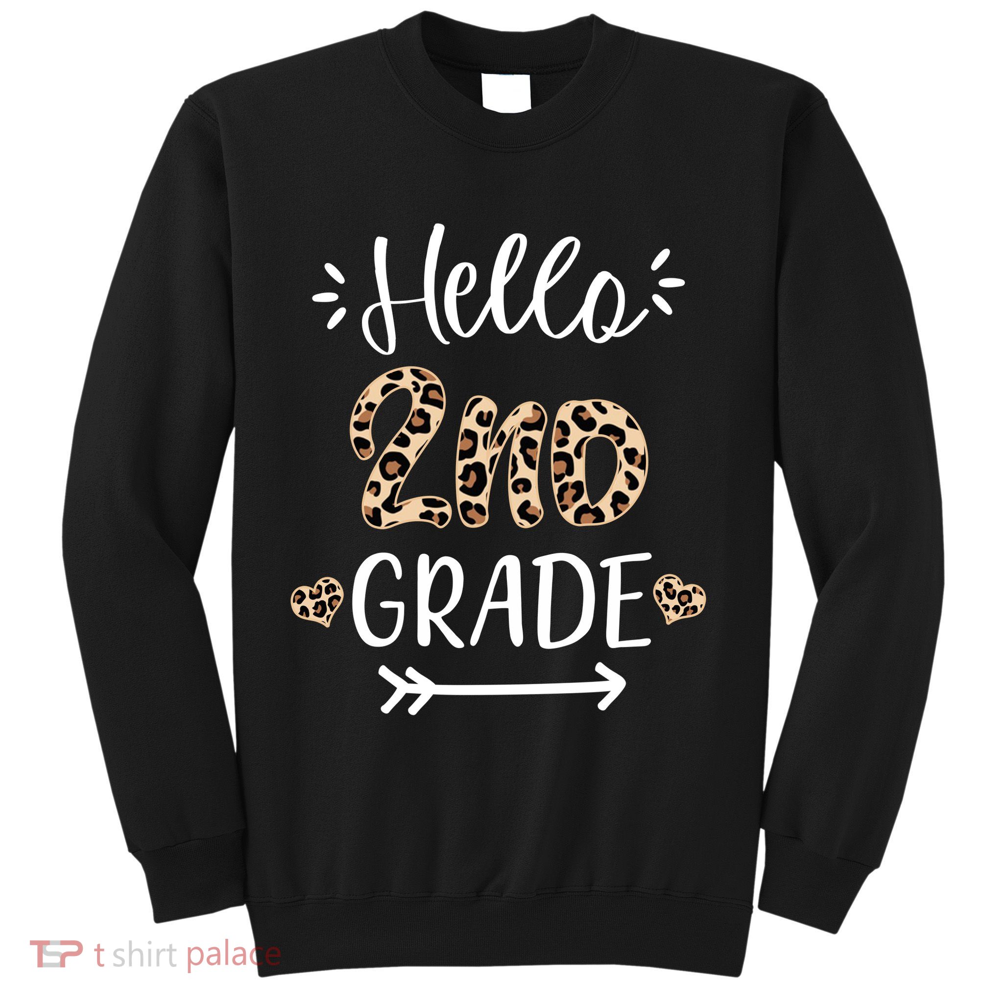 Hello 2nd Grade Cute Leopard Heart Sweatshirt