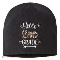Hello 2nd Grade Cute Leopard Heart Sustainable Beanie