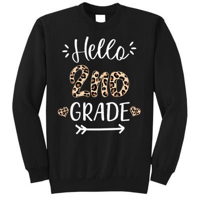 Hello 2nd Grade Cute Leopard Heart Tall Sweatshirt