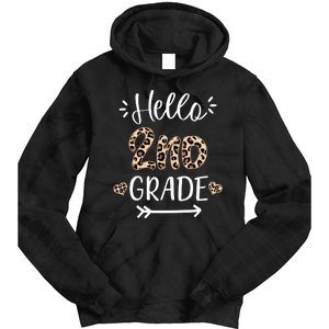 Hello 2nd Grade Cute Leopard Heart Tie Dye Hoodie