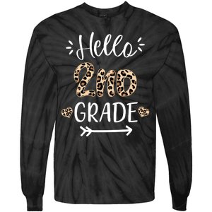 Hello 2nd Grade Cute Leopard Heart Tie-Dye Long Sleeve Shirt