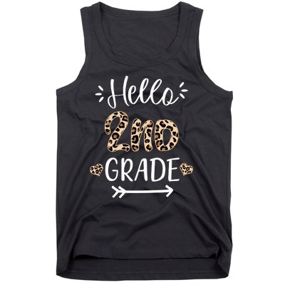 Hello 2nd Grade Cute Leopard Heart Tank Top