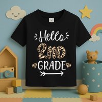 Hello 2nd Grade Cute Leopard Heart Toddler T-Shirt