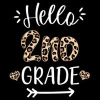 Hello 2nd Grade Cute Leopard Heart Women's V-Neck T-Shirt